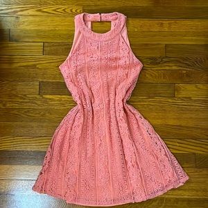 Pink lace dress